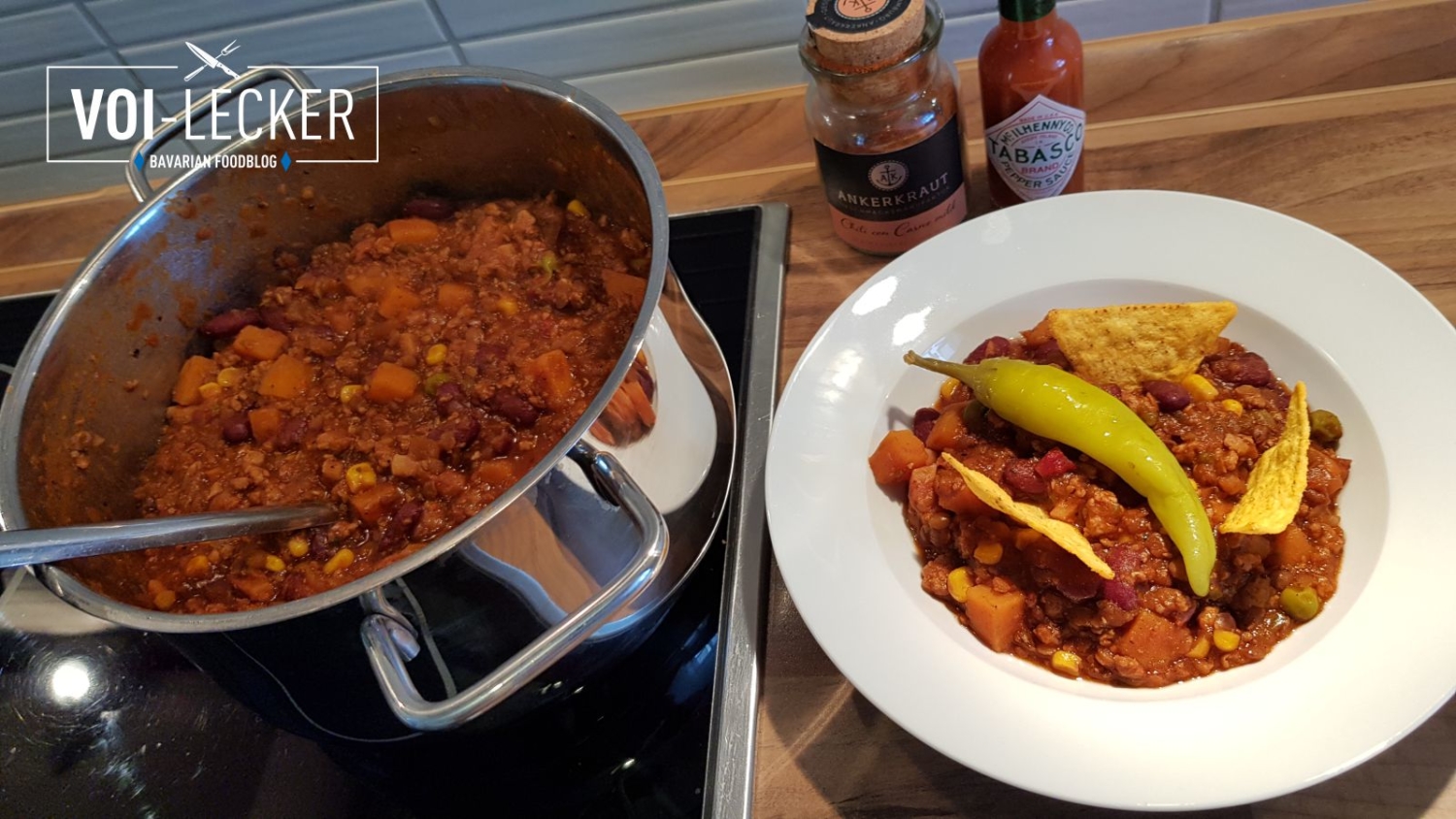 Rezept für Süßkartoffel-Chili mit Berglinsen - Chili con Carne mal anders